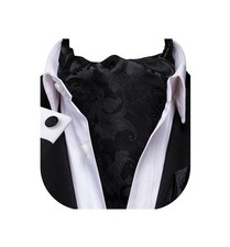 Dubulle Paisley Floral Ascot for Men Self Tie Mens Cravat and Pocket Square Cuff