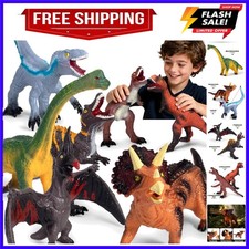 7 Piece Jumbo Dinosaur Toys Big Dinosaur Toy for Boys Realistic Giant Dino To...