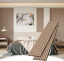 Wood Slat Wall Panels, 2 Pack 8 X 1 Ft Decorative Wood Panels for Wall,Stylish W