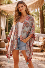 Soft Surroundings Kimono Womens L/XL Blue Mul...