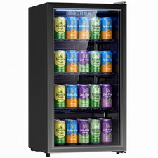 HOMCOM 90 L Drinks Fridge, 139 Can Under Counter Freestanding Wine Cooler