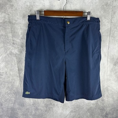 Lacoste Sport Mens Navy Blue Performance Athletic Shorts Size 6 XL Mesh Gusset