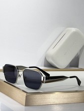 Marc Jacobs Square Metal Sunglasses Black Silver Unisex Authentic