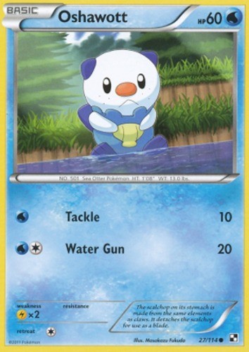 Pokemon - Oshawott - 27/114 - Common - Black and White - NM