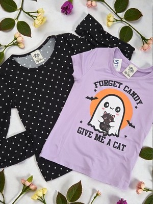 Forget Candy give me cat set of 2 shirts Girls 7/8