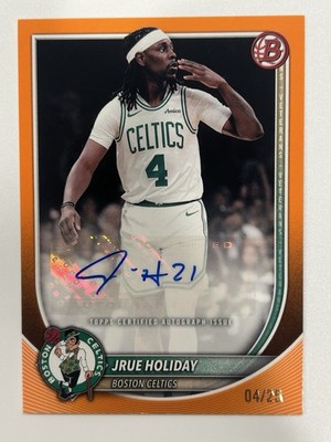 2025-26 Bowman Chrome Jrue Holiday Orange Auto /25 (Jersey Match)