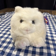 Puffkins Paws White CAT Plush 1994 Swibco Small Puffy Toy Cat Vintage w tags
