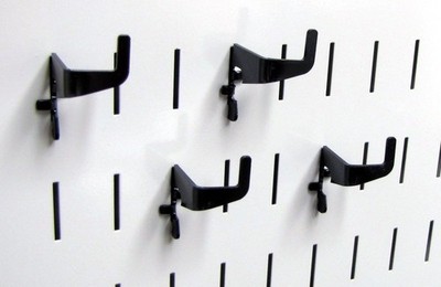 Wall Control Medium 90 Degree Slotted Hook Pack - Metal Black 