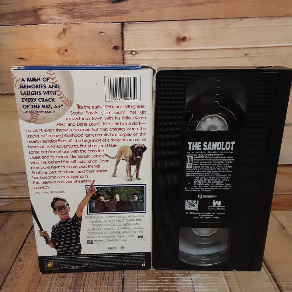 The Sandlot VHS Used Family Feature Baseball Comedy Kids Movie 1993 20th Century Foto 2 de 4