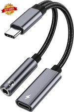 Samsung Galaxy S25 Headphone Adapter, USB C to AUX Mic Jack with PD 60W Fast Cha