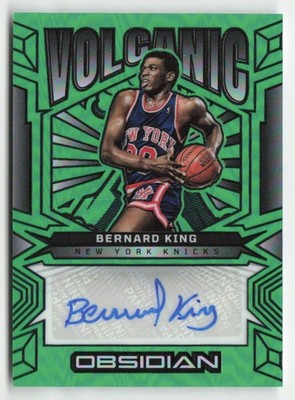 2024-25 Obsidian Bernard King Volcanic Electric Etch Green Flood Auto #/25 Knick