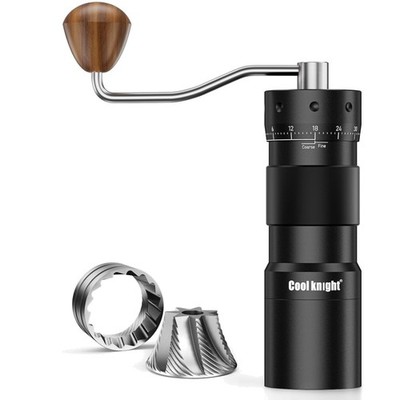 Manual Coffee Grinder, 7-Edge Stainless Steel Conical Burr, 72-Click External...
