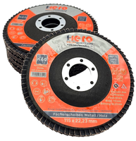 5X FäCherschleifscheibe 115Mm K60 ALU Oxide Hero Premium Lamellenscheibe