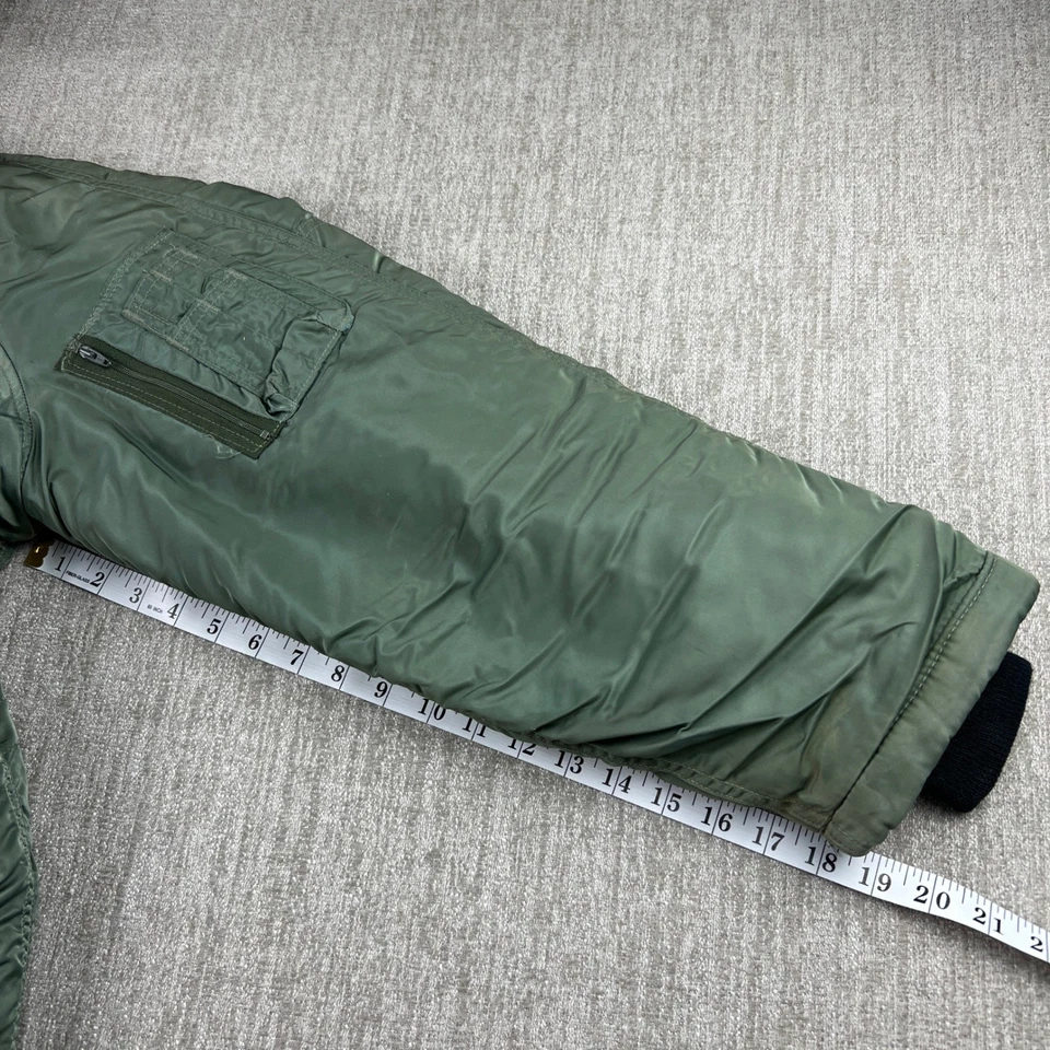 Vintage Mens N3B Parka Military Flight Jacket Fur Hood Orange Lining Size 40 - Image 4 of 4