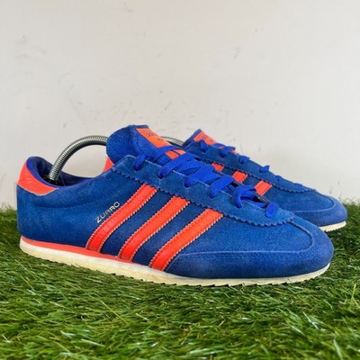 Adidas Turnschuhe Größe 9 Herren Orange Blau Wildleder Zurro Schnürschuhe Komfortschuhe