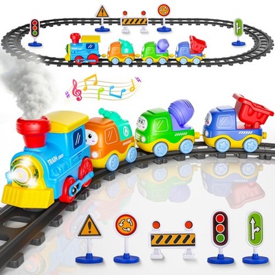 Juego De Tren Con Conexion Magnetica Y Luces Para Ninos Pequenos Lujo