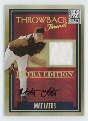 Mat Latos 2007 Donruss Elite Extra Edition Throwback Threads Auto /100 Jersey