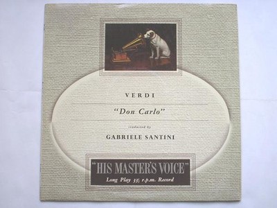 Gabriele Santini Verdi Don Carlo 2LP HMV ALP1291-2 EX/EX 1950s records 3 & 4 ...