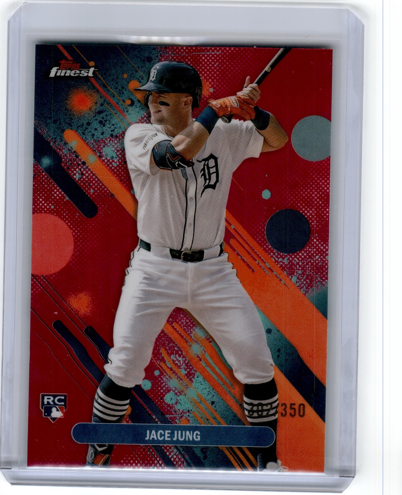 2025 Topps Finest Jace Jung #29 Magenta Refractor /350 RC Rookie Tigers