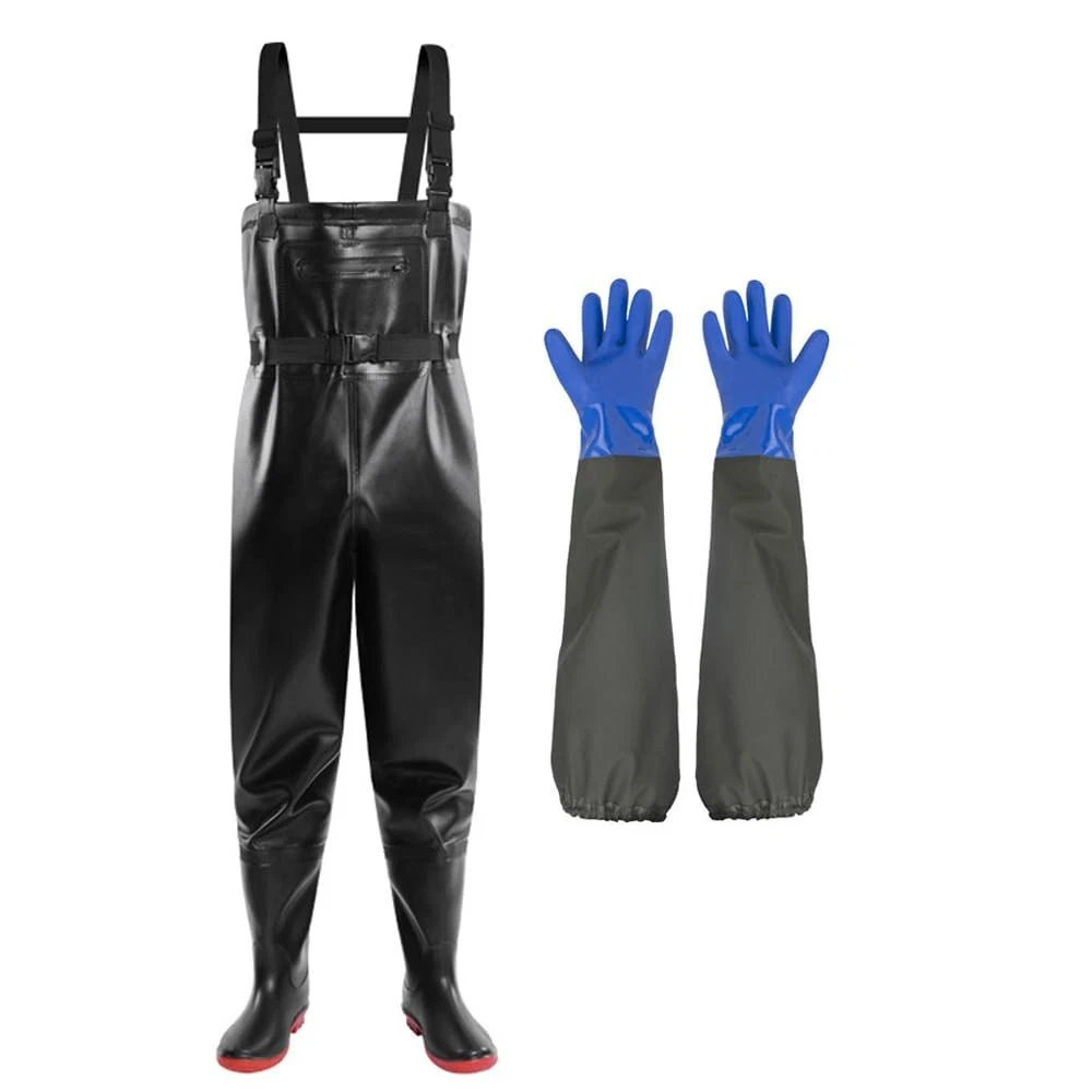 Men's Waterproof Fishing Waders with Long Rubber Gloves, Insulated Duck Hunti...