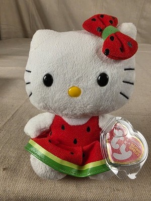 TY Beanie Babies Hello Kitty Watermelon Plush 6'' Sanrio 2010 New