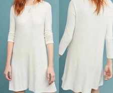 Velvet by Graham & Spencer Anthropologie Women’s Ribbed Ivory Cream Dress Small