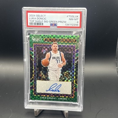 2024 Select Luka Doncic Top Shelf Signatures Green 5/5 First Lakers PSA 8 Pop 1