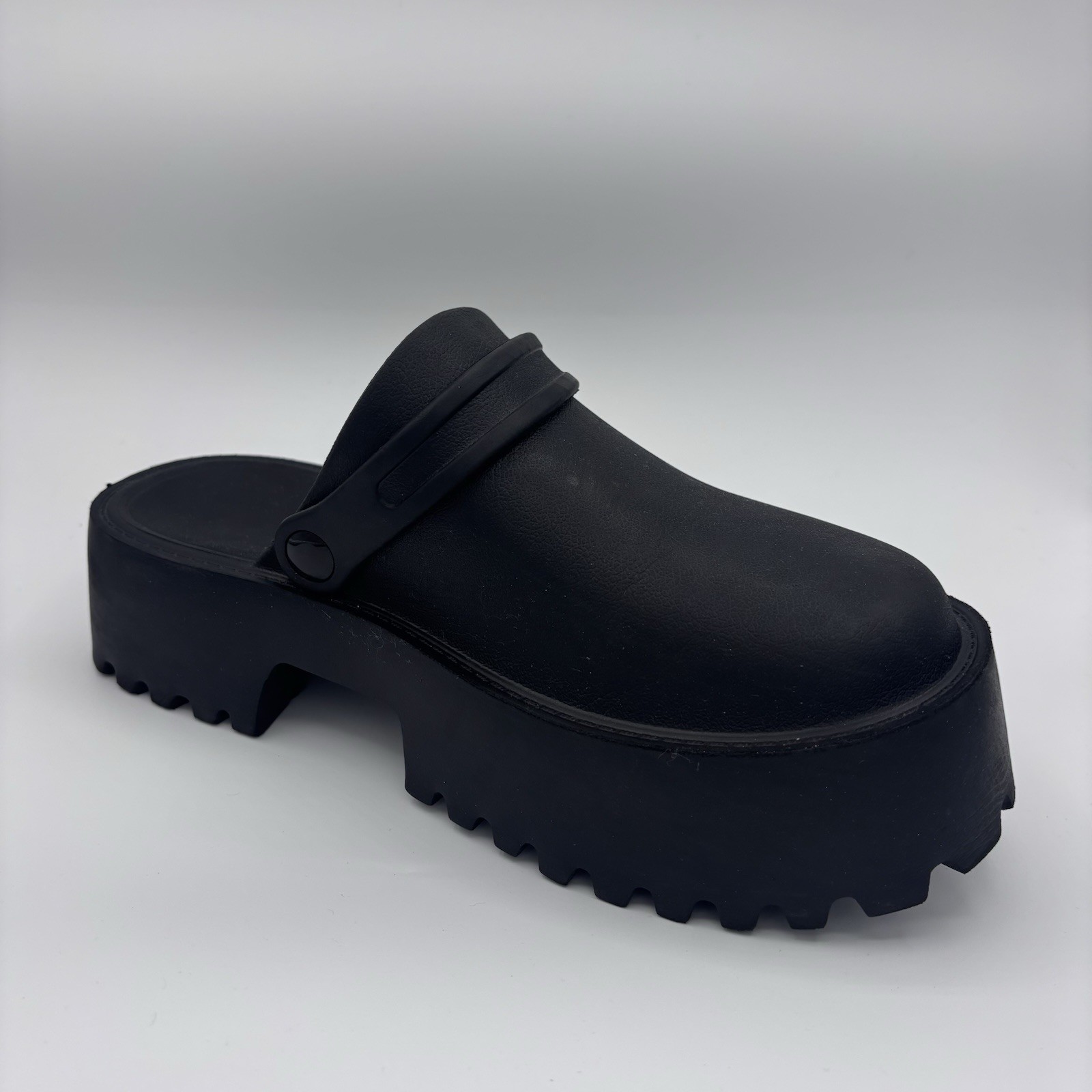 Black Rubber Platform Clogs - image 1