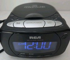 RCA CD AM FM Alarm Clock Radio Player RP5600A Battery Back Up  AC Cord Works