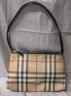 VINTAGE Burberry Bag Beige Nova Check Handbag Y2k 90s Pouchette Pochette RARE