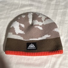 Snozu Camouflage Knit Beanie Insulated Hat 2T-3T-4T Brown Orange Winter