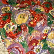 Alte große Tischdecke Rund ca. 155 Cm D. Fröhlich, Bunt, Gute Laune, Blumen.