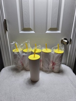 Sun Squad Tumbler with Yellow Lid & Straw 20 oz BPA Free, New, Lot of 6 M