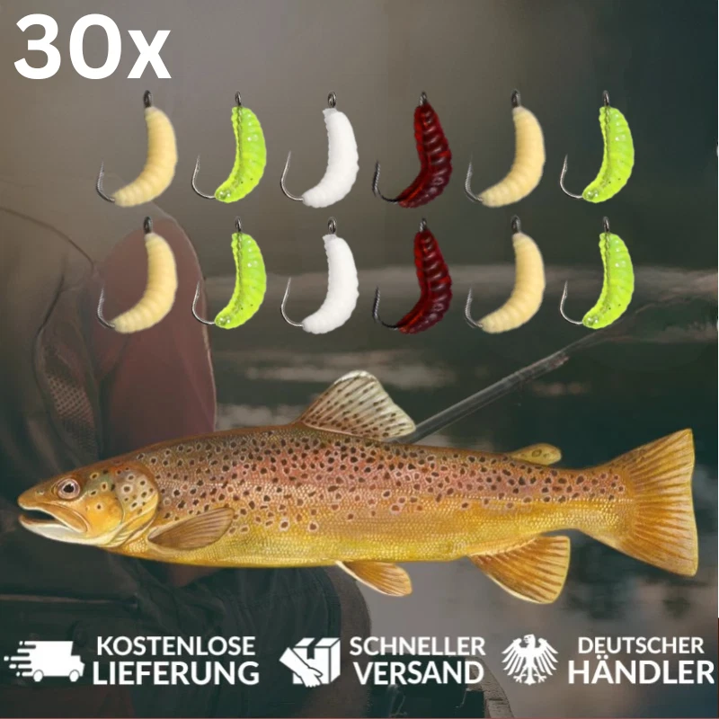 100 Stck Knstliche Wrmer Angelkder  Realistische Gummikder Fr  Forelle, Hecht & Zander 100 Stck Kder