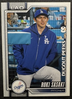 2026 Topps Celebration Roki Sasaki Dugout Peeks SSP Image Variation #66 Dodgers 