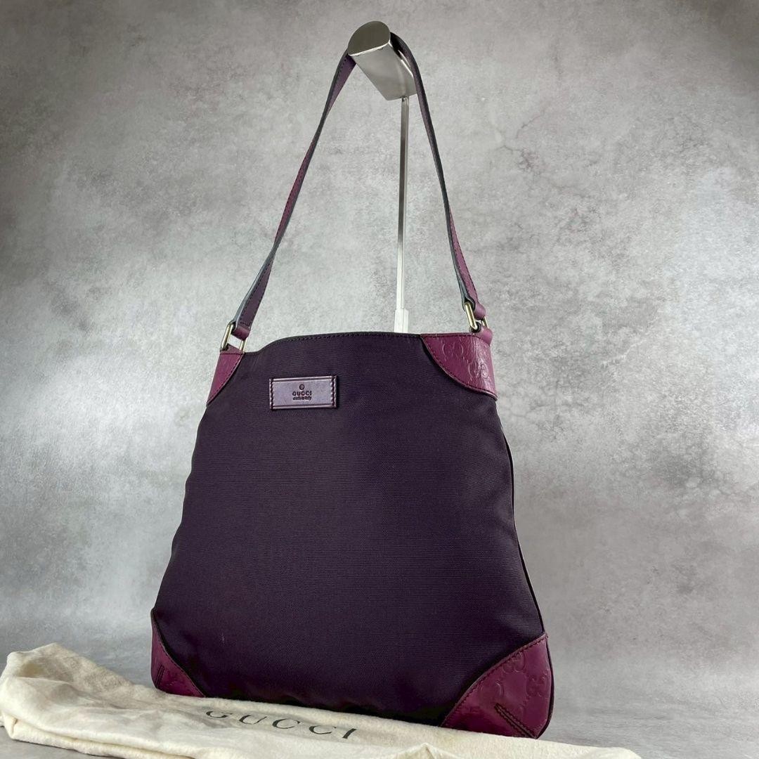 GUCCI GG Canvas Leather Shoulder Bag Purple Authentic Women's Crossbody thumbnail 11