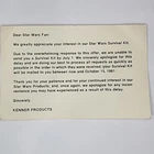 Vintage 1981 Star Wars Kenner Survival Kit Mailer Mail Away Apology Postcard