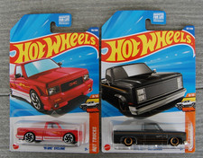 2- 2025 Hot Wheels 83 CHEVY SILVERADO 157 91 GMC Syclone red 119 Hot Trucks