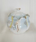 Vintage German Porcelain Covered Sugar Bowl Scalloped Hand Painted  Cottagecore  — photo 4