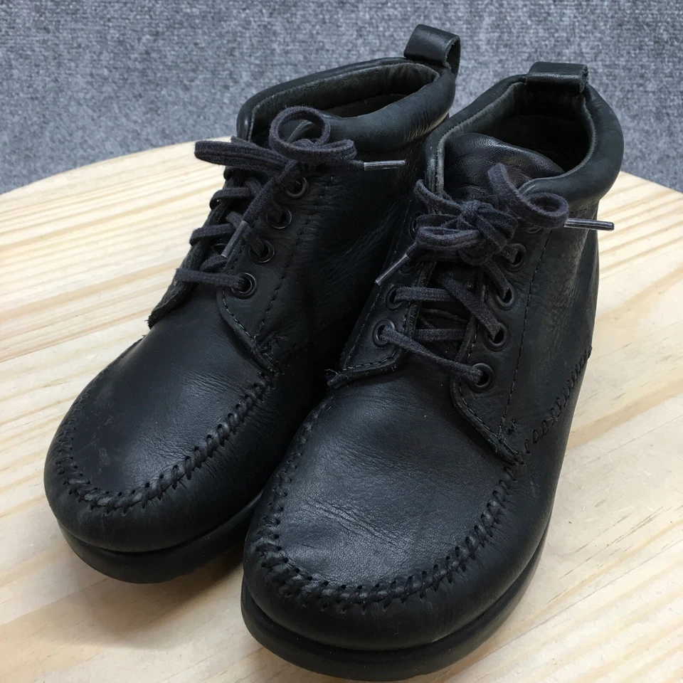 Botas Dexter Para Hombres 7.5 Botín Ancho Negro Con Cordones Cómodas Informales Puntera Redonda Foto 3 de 4