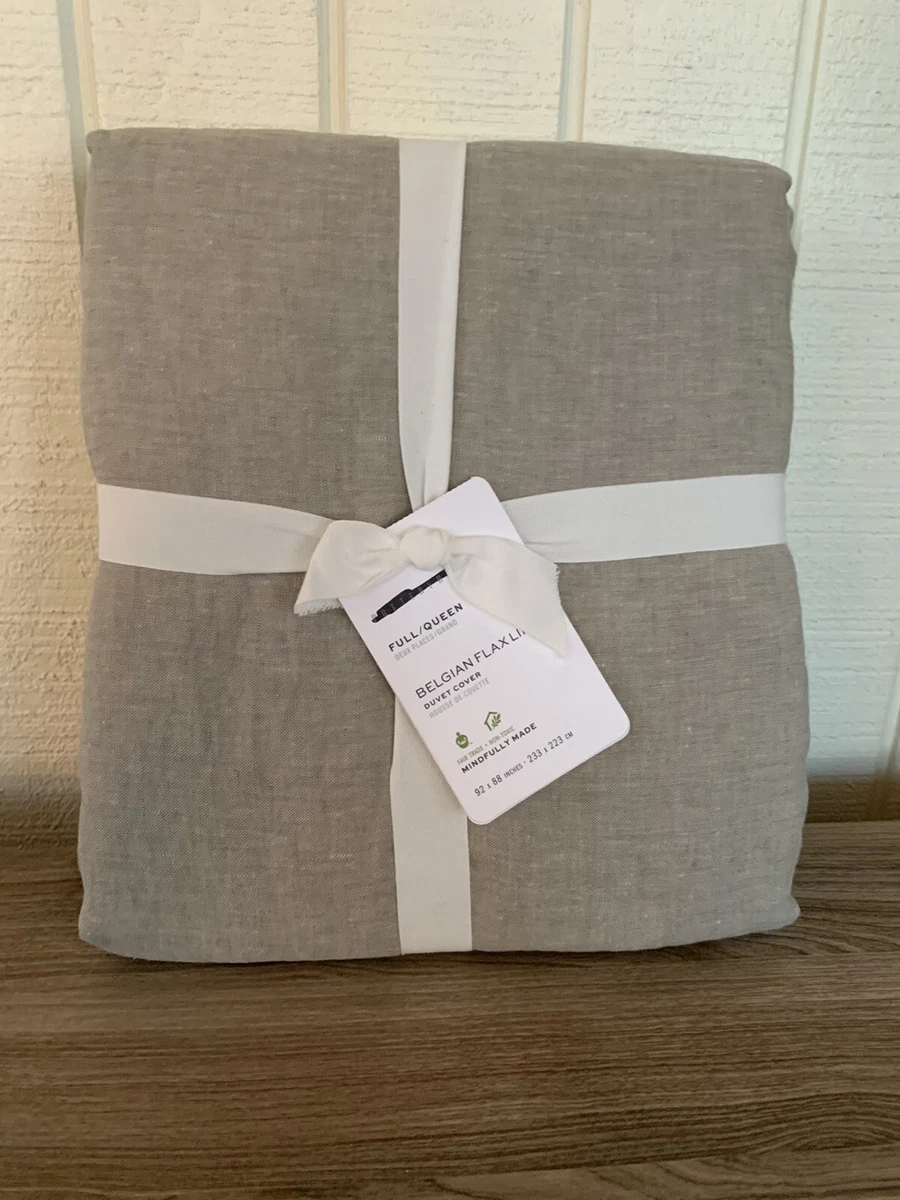 Pottery barn belgian flax linen duvet cover deals