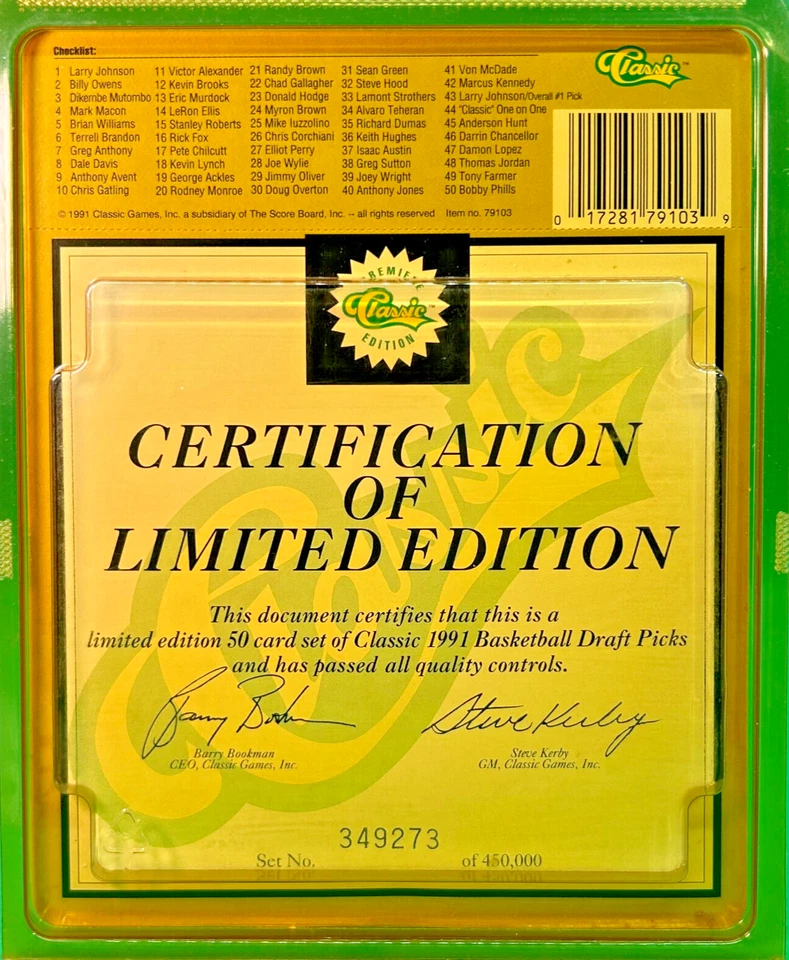 1991 年经典篮球选秀限量版卡 Johnson Mutumbo O2 — 第 2/3 张图片