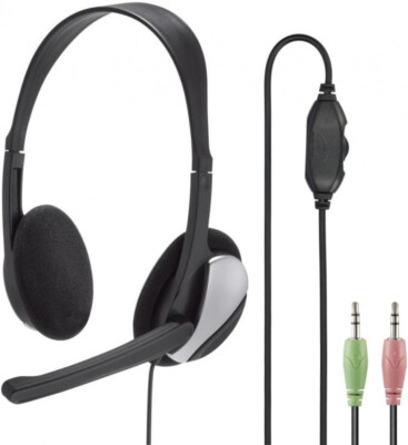 Hama HS-P100 PC Office Headset On Ear Kopfhörer Mikrofon Call Center Büro 464