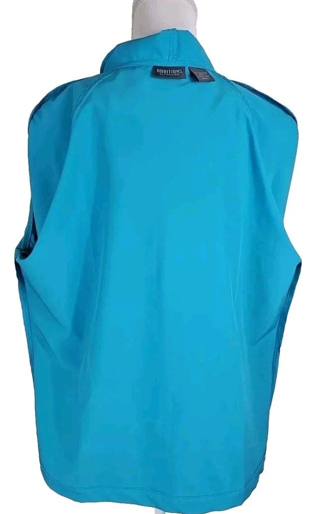 Additions by Chico's ~Size 1 (US M)~ Blue Hooded Short Sleeve Full