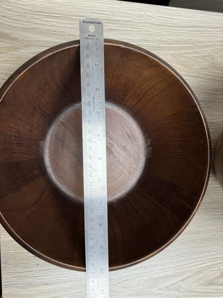 VINTAGE THOMAS O'BRIEN MODERN RUBBERWOOD SALAD FRUIT BOWL 11" - Image 4 of 4