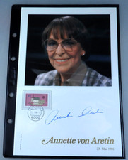 Autograf Annette von Aretin - Rateteam What is ich Philswiss 1986 (112108)