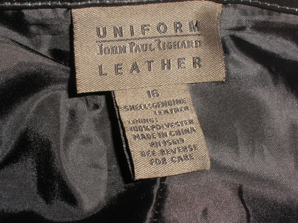 Uniform John Paul Richard Black Leather Pants Size 16 - Image 2 of 4