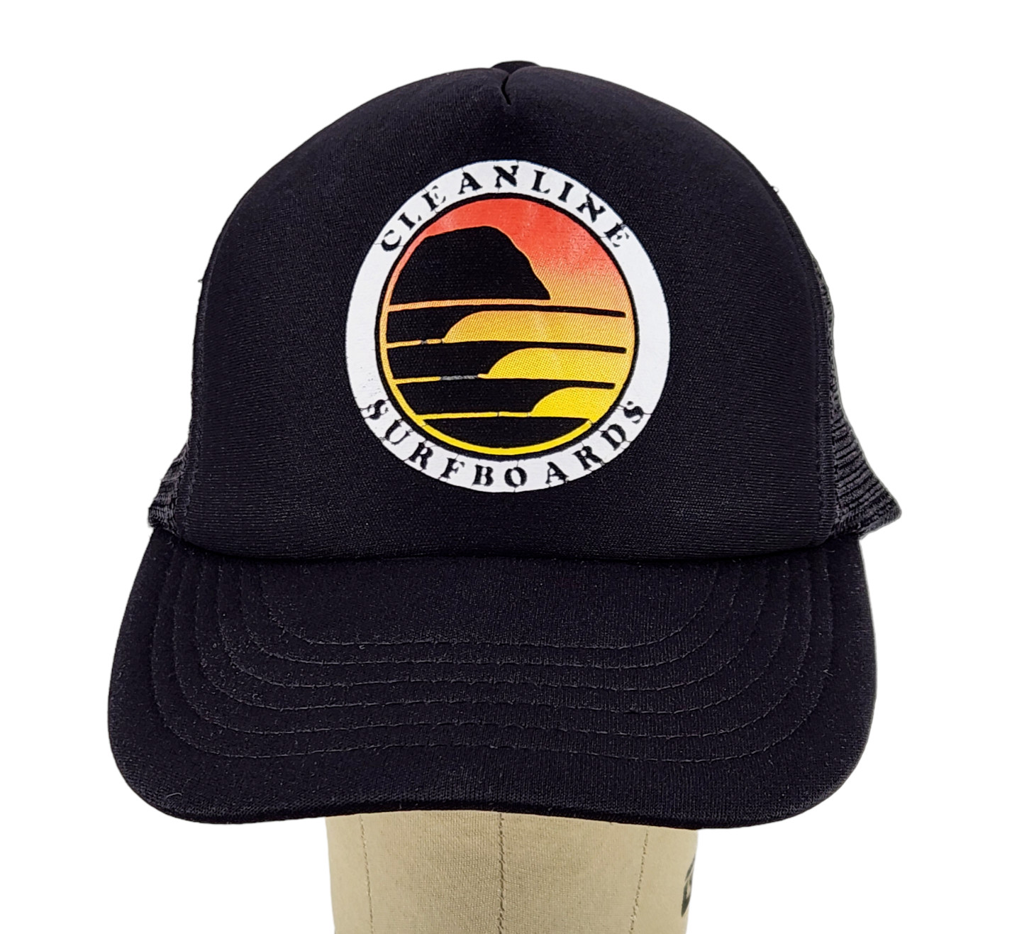 Cleanline Surfboards Snapback Hat Black Mesh Adju… - image 1