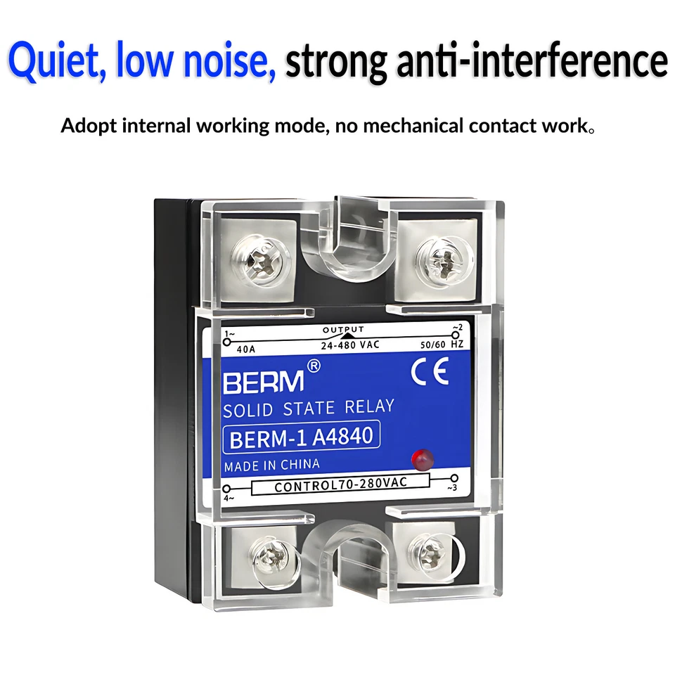 SSR Halbleiterrelais Solid State Relais DC-AC DC-DC 3-32VDC / 5-200VDC 10A -100A - Bild 2 von 4