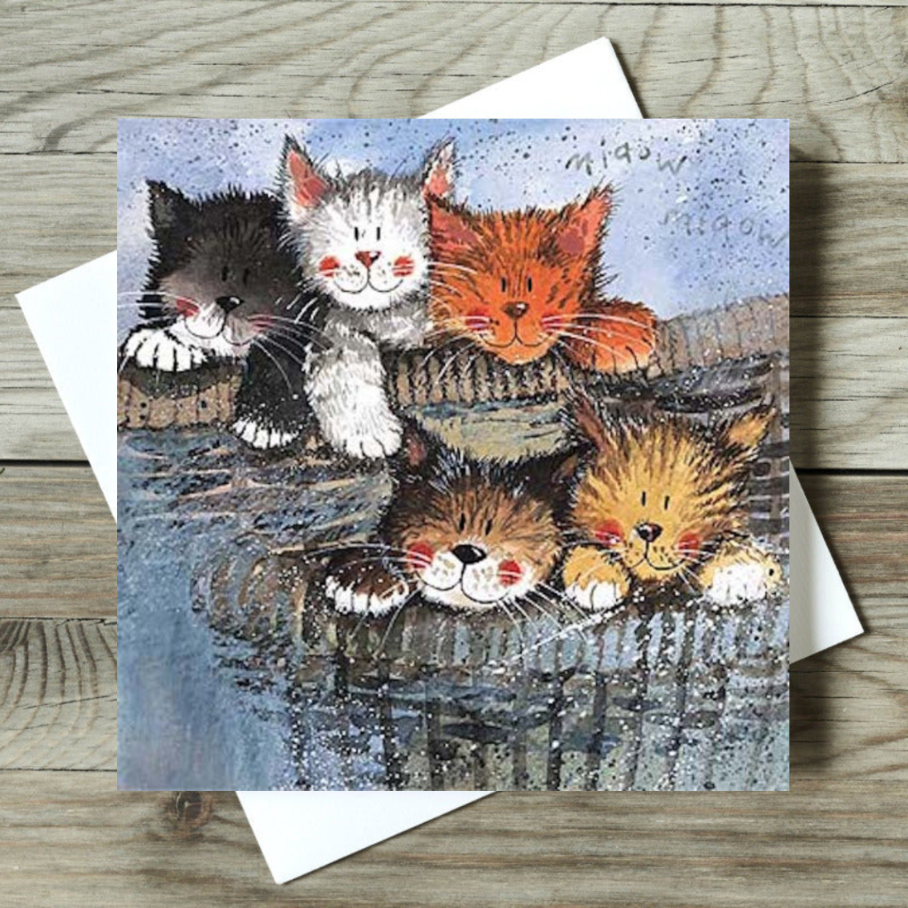 Kittens Cat Funny Greeting Card Alex Clark Humorous Blank Greetings Cards Gift